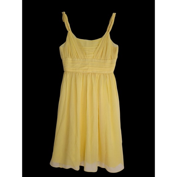 Banana Republic Dresses & Skirts - Banana Republic 100% Silk Yellow Lauren GG Mini Dress Fit & Flare Size 4